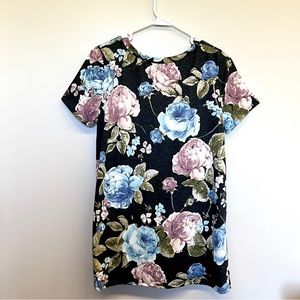 Viamor Floral T-Shirt with Gathered Knot in Front : Large